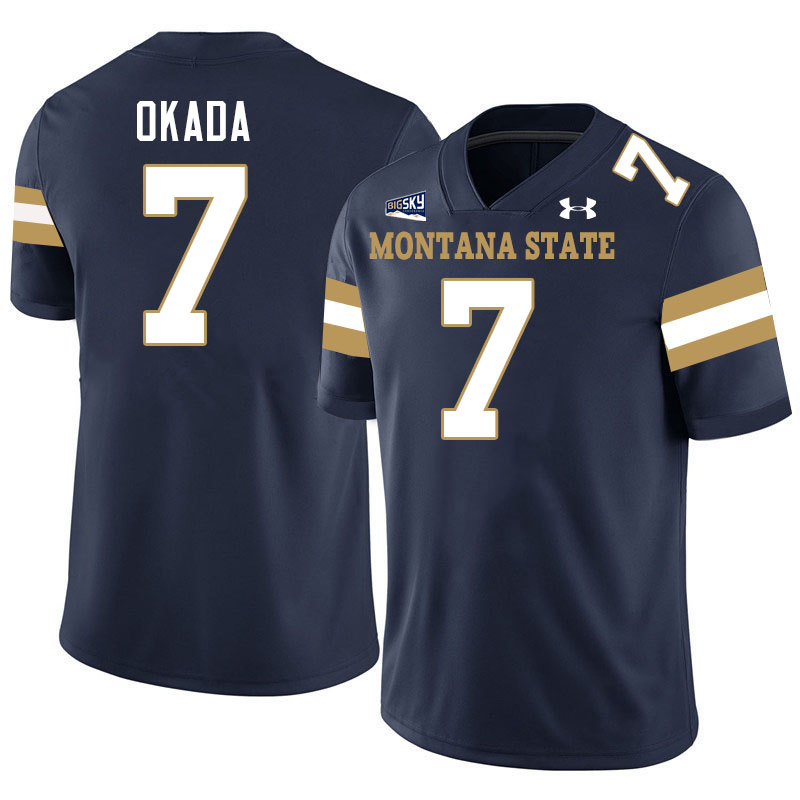 Men #7 Ty Okada Montana State Bobcats Jerseys Football Stitched-Navy